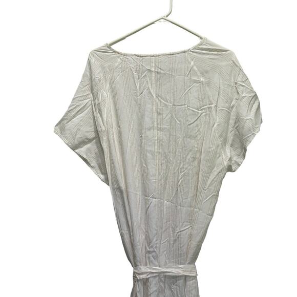 Summersalt White Maxi Kaftan Cover Up V Neck Belted Side Slit Flowy Beach Resort - Picture 5 of 5
